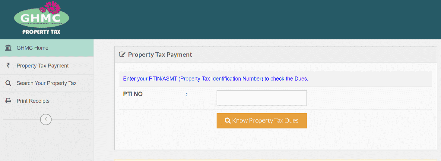 Greater Hyderabad Municipal Corporation Property Tax Payment Status Online