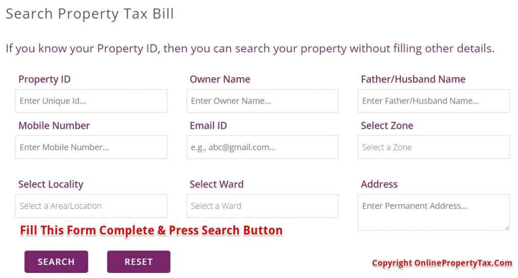 SEARCH MCG Gurugram PROPERTY TAX BILL OR HOUSE TAX PAYMENT
