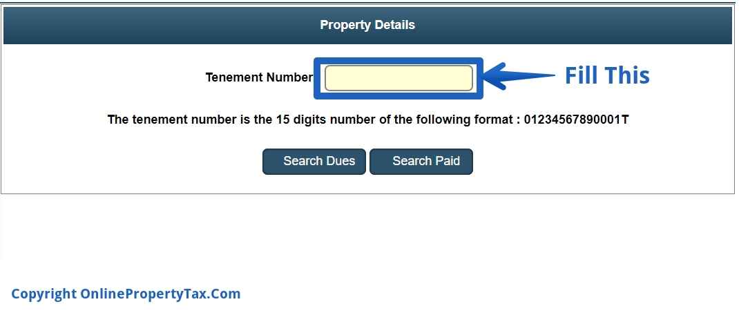 PROPERTY TAX DUES & PAID DETAILS