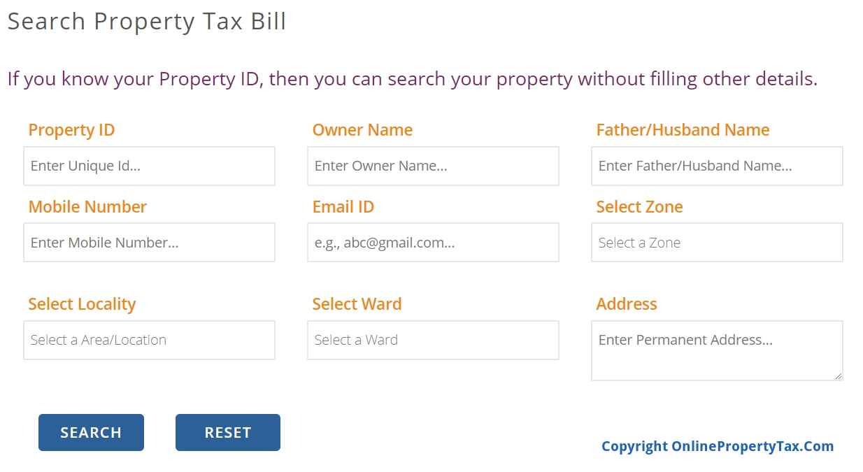 PANIPAT SEARCH YOUR PROPERTY BILL