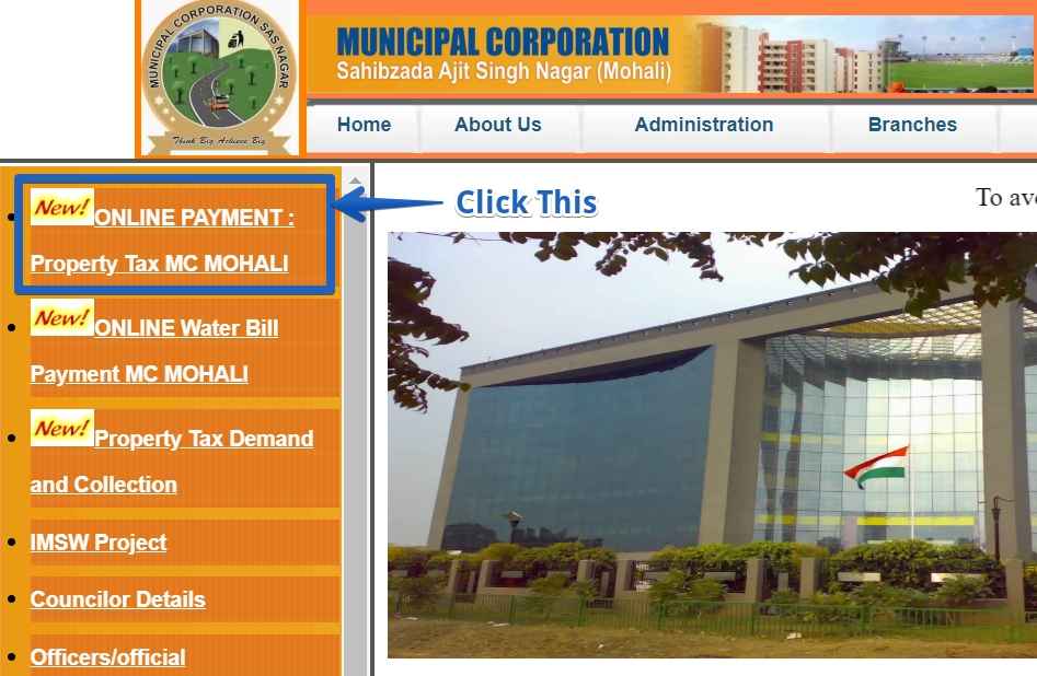 Municipal Corporation Mohali- Property Tax Mohali - Online Payment
