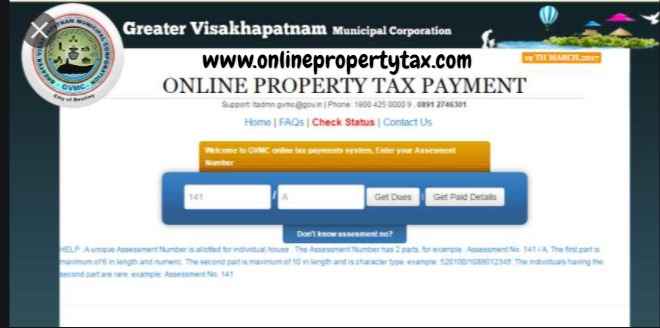 Greater Visakhapatnam Municipal Corporation- GVMC Property Tax  Online Payment 